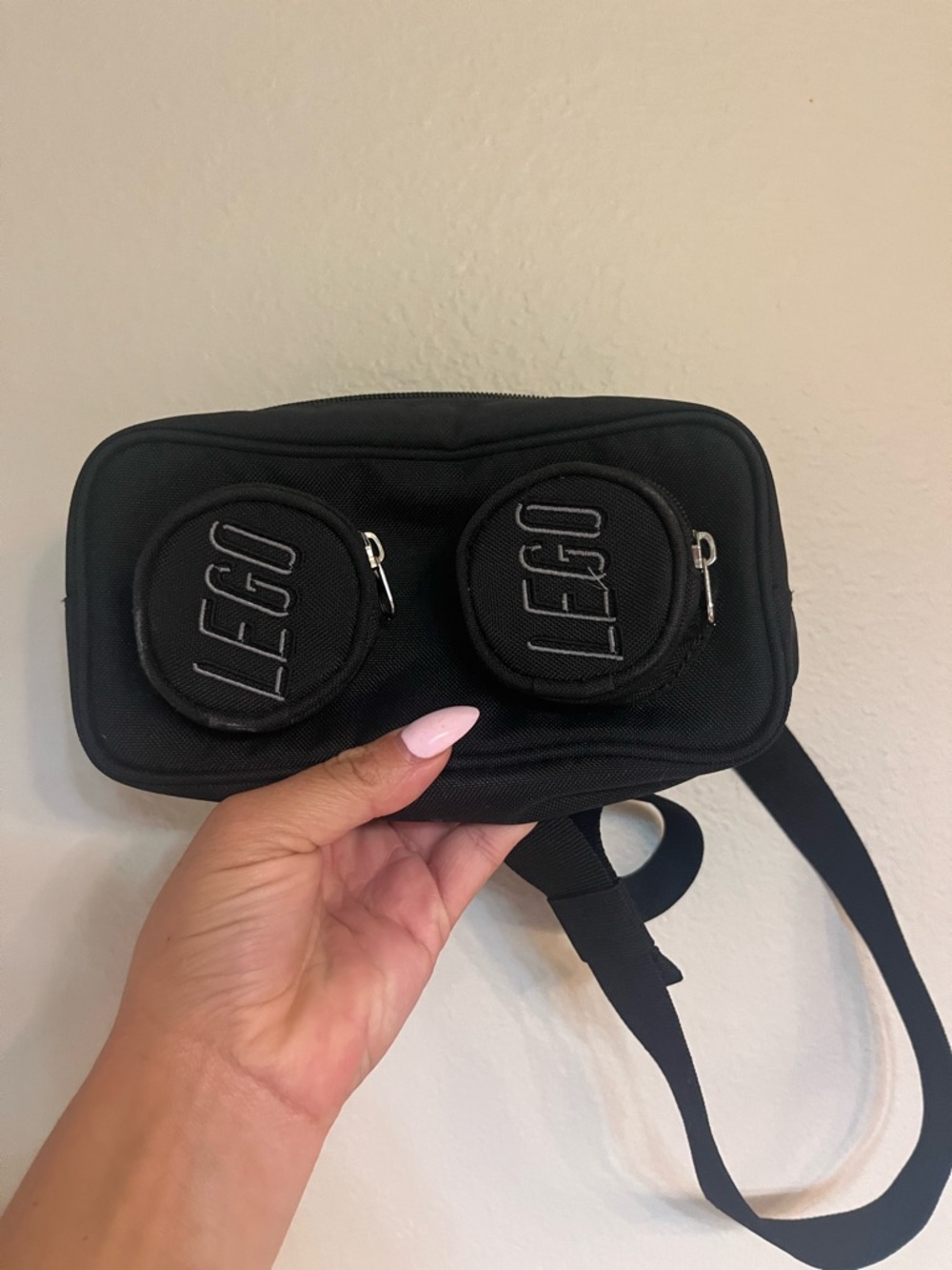LEGO Black Crossbody Pouch with Round Front Pockets